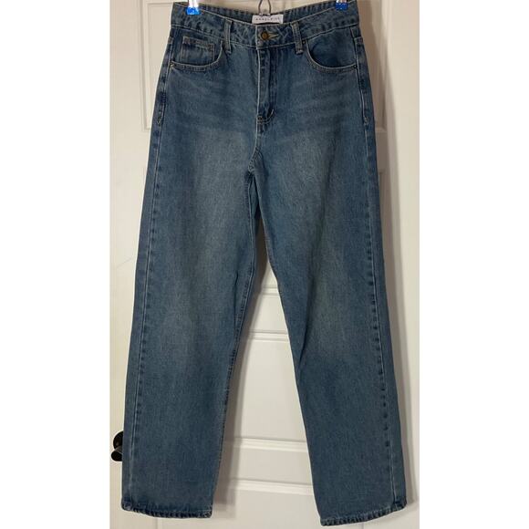 Angel Kiss Denim - Angel Kiss Wide Leg High Waist Jean With Heart Pockets 1/25